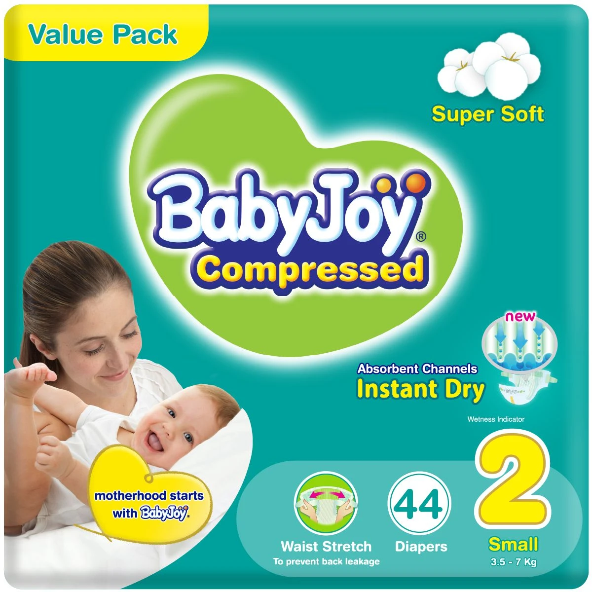 Baby Joy Diapers Value Pack Small No 2  44 Diapers