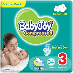 Babyjoy Diapers Value Pack Medium No 3 count 34 Diapers