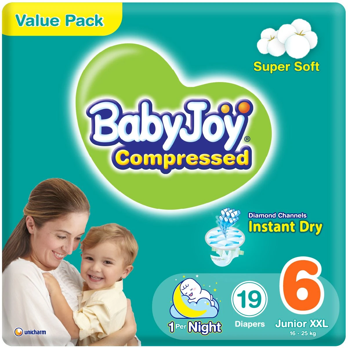 Babyjoy Diapers Value Pack Junior  No 6 count 19 Diapers