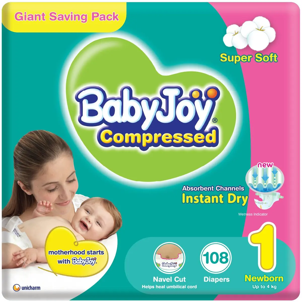 Babyjoy Diapers Giant Pack Small No 2 count 108 Diapers  - view 1