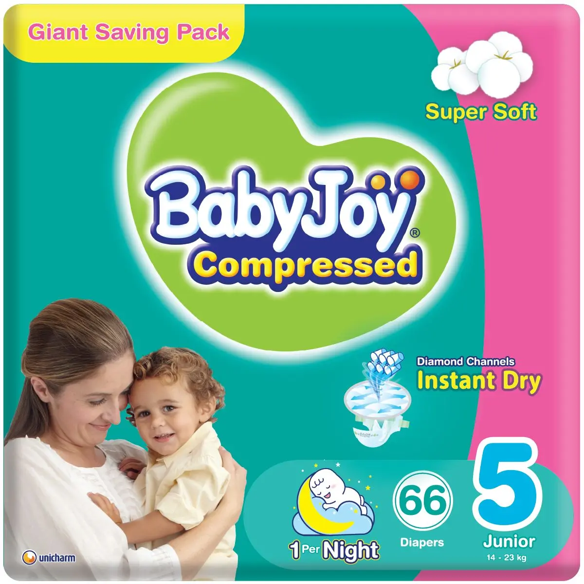 Babyjoy Diapers Giant Pack Junior No 5 count  66 Diapers - view 1