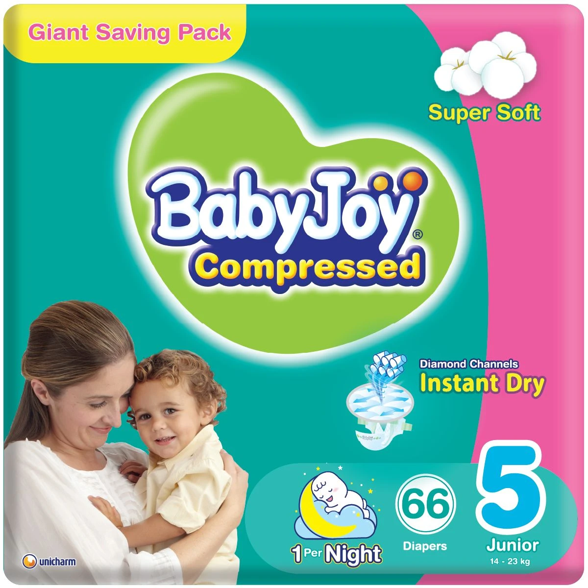 Babyjoy Diapers Giant Pack Junior No 5 count  66 Diapers