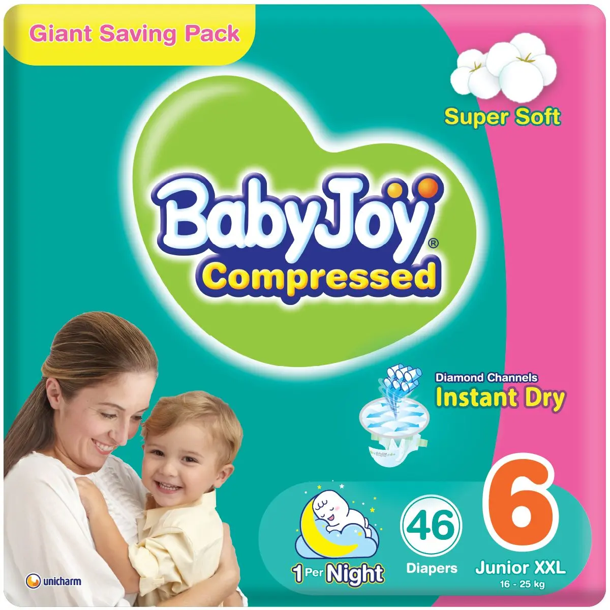 Babyjoy Diapers Giant  Pack Junior XXL No 6 count 46 Diapers - view 1