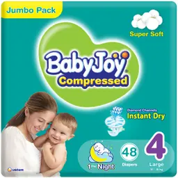 Babyjoy  Diapers Jumbo Pack Large No 4 count 48 Diapers 