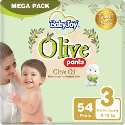 Babyjoy Diapers Olive Pants Mega Pack Medium No 3 count  54 Diapers