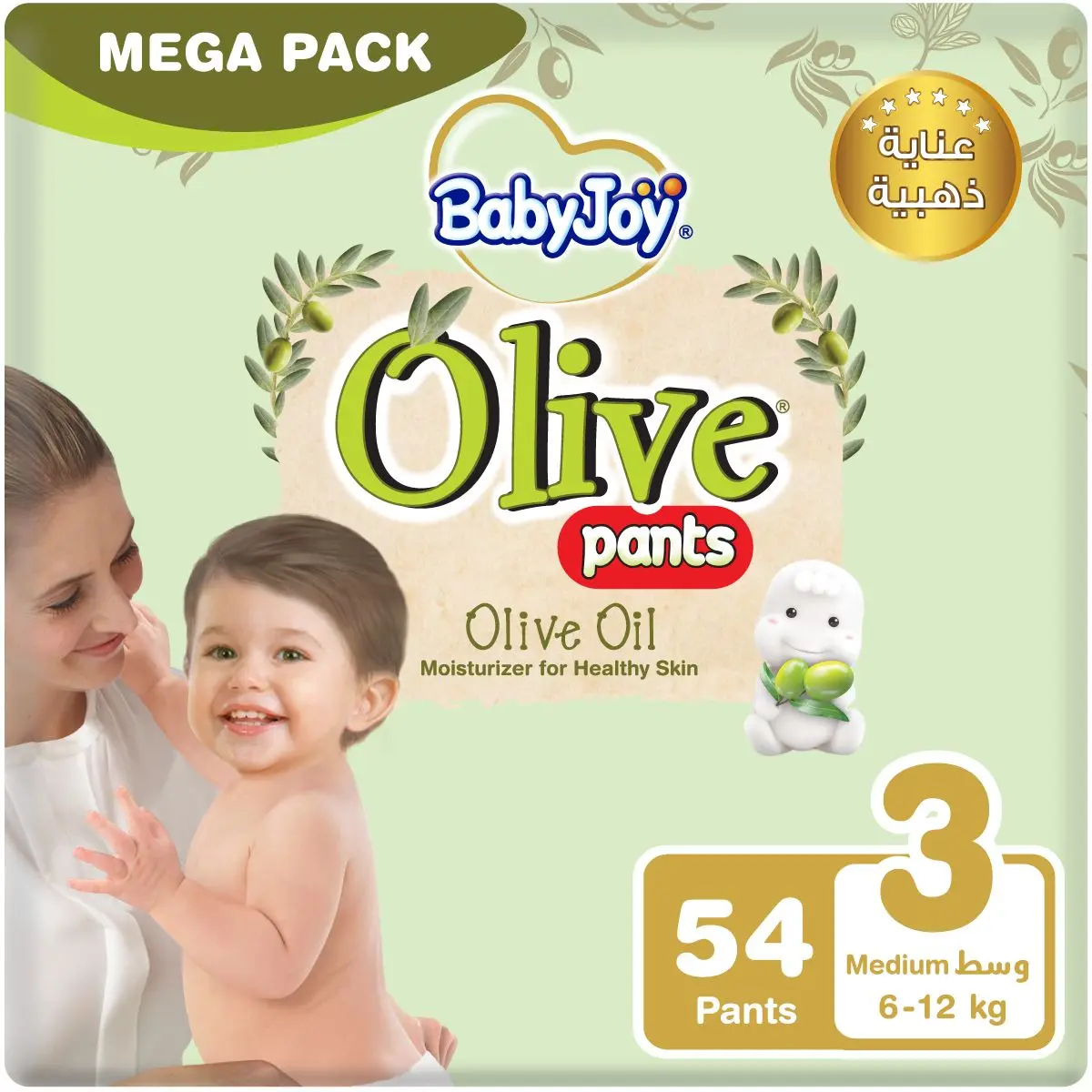 Babyjoy Diapers Olive Pants Mega Pack Medium No 3 count  54 Diapers - view 1