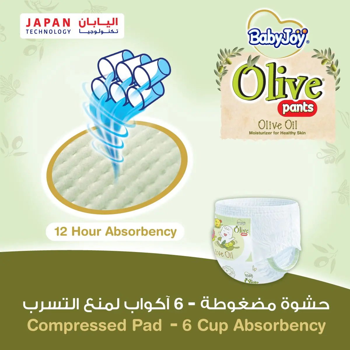 Babyjoy Diapers Olive Pants Mega Pack Medium No 3 count  54 Diapers - view 8