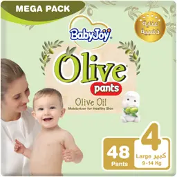 Babyjoy Diapers  Olive Pants Mega Pack Large No 4 count 48 Diapers 