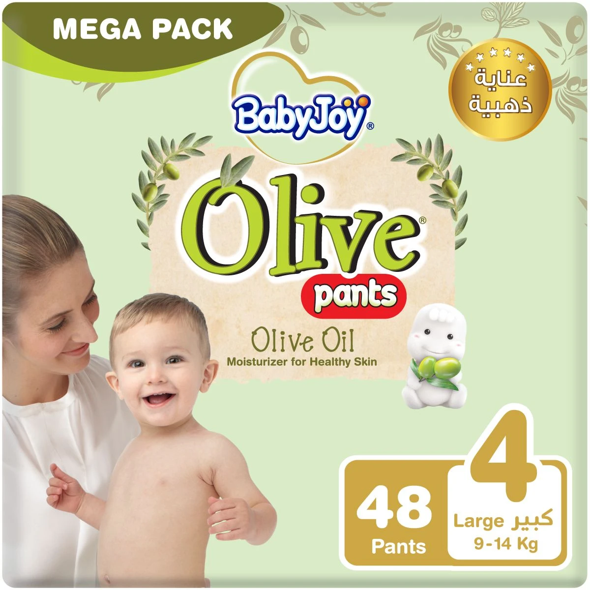 Babyjoy Diapers  Olive Pants Mega Pack Large No 4 count 48 Diapers 