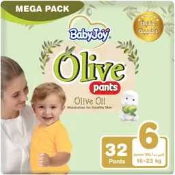 Babyjoy Diapers Olive Pants Mega Pack Junior No6 count 32 Diapers