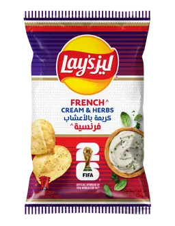 ليز شيبس كريمة وأعشاب حجم عائلي 155 جم