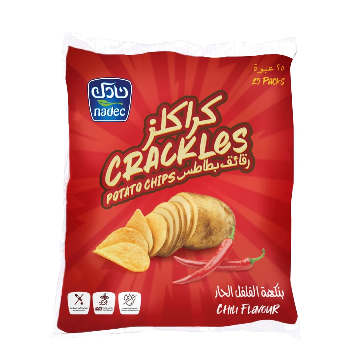 Nadec Crackles Spicy Chilli Chips 25 pcs 21 gm