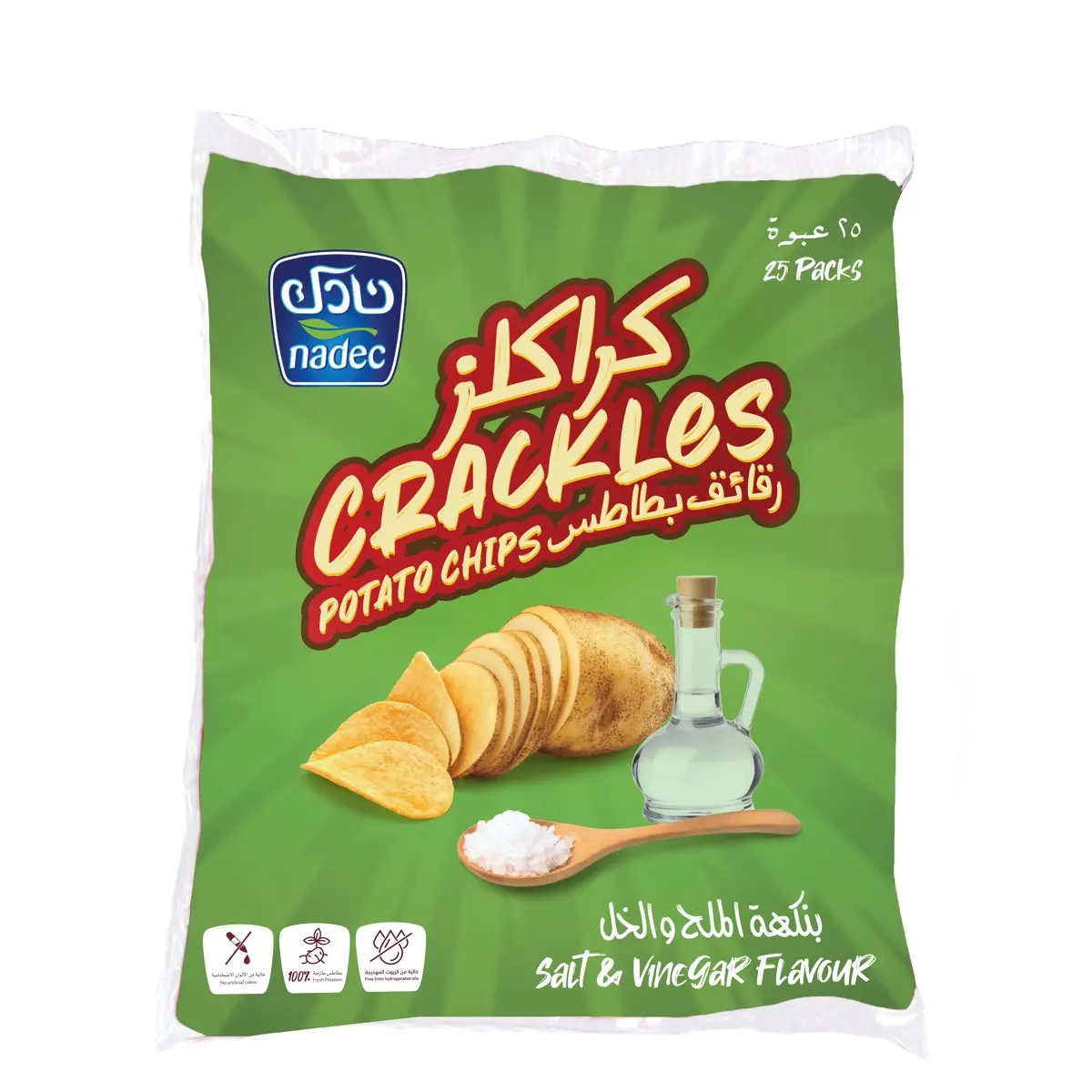 Nadec Crackles Salt & Vinegar Chips 25 pcs 21 gm - view 1