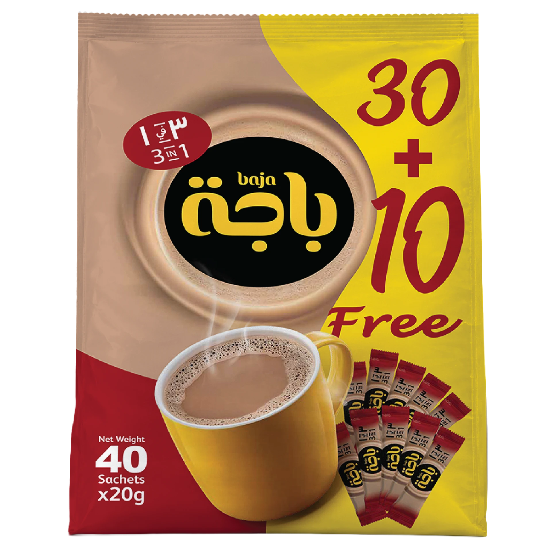 Baja Instant coffee (3in1) 30 Sachets 10 free 20 gm 