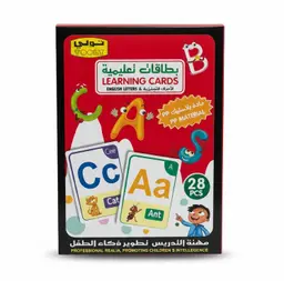 تولي بطاقات تعليم الحروف الإنجليزية بلاستيكية  28 قطعة مقاومة للماء والتمزق 3+