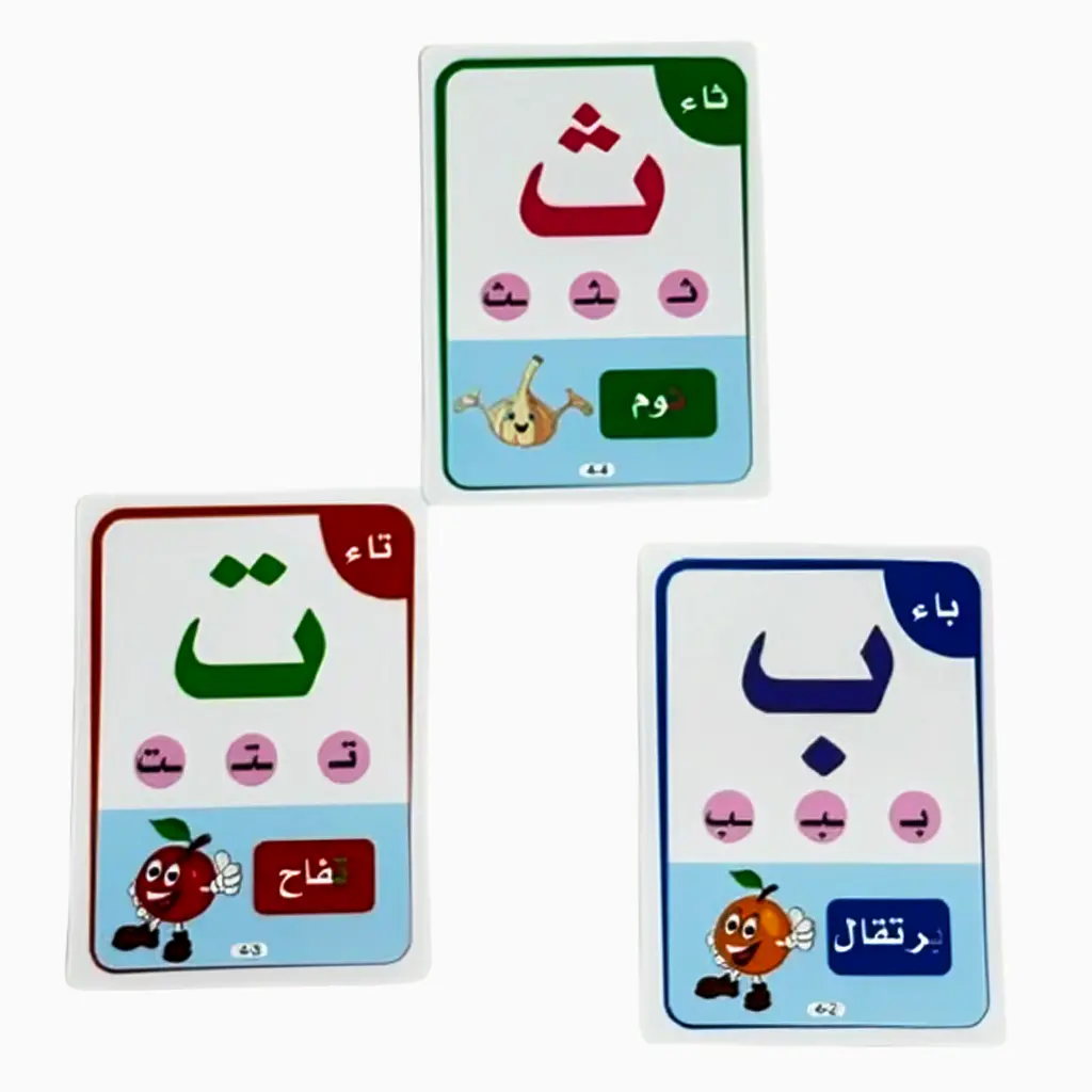 تولي بطاقات تعليم الأحرف العربية  بلاستيكية  28 قطعة مقاومة للماء والتمزق 3+ - view 5