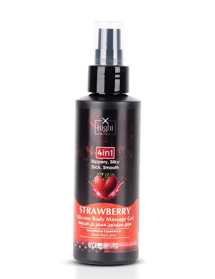X-Night Delight 4x1 Silicone Body Massage Gel Strawberry 120 ml
