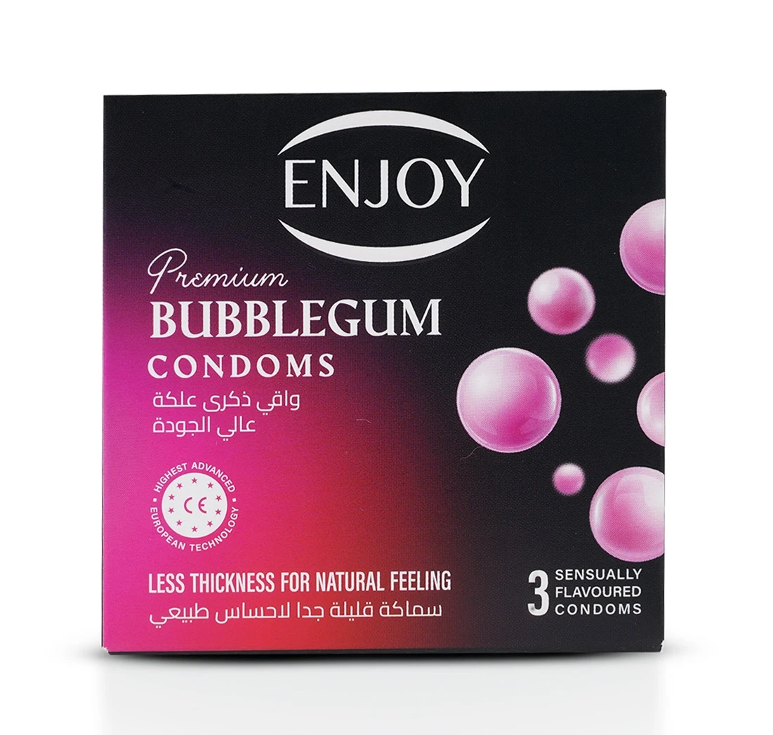 Enjoy Premium Condoms Bubblegum Flavour 3 pcs