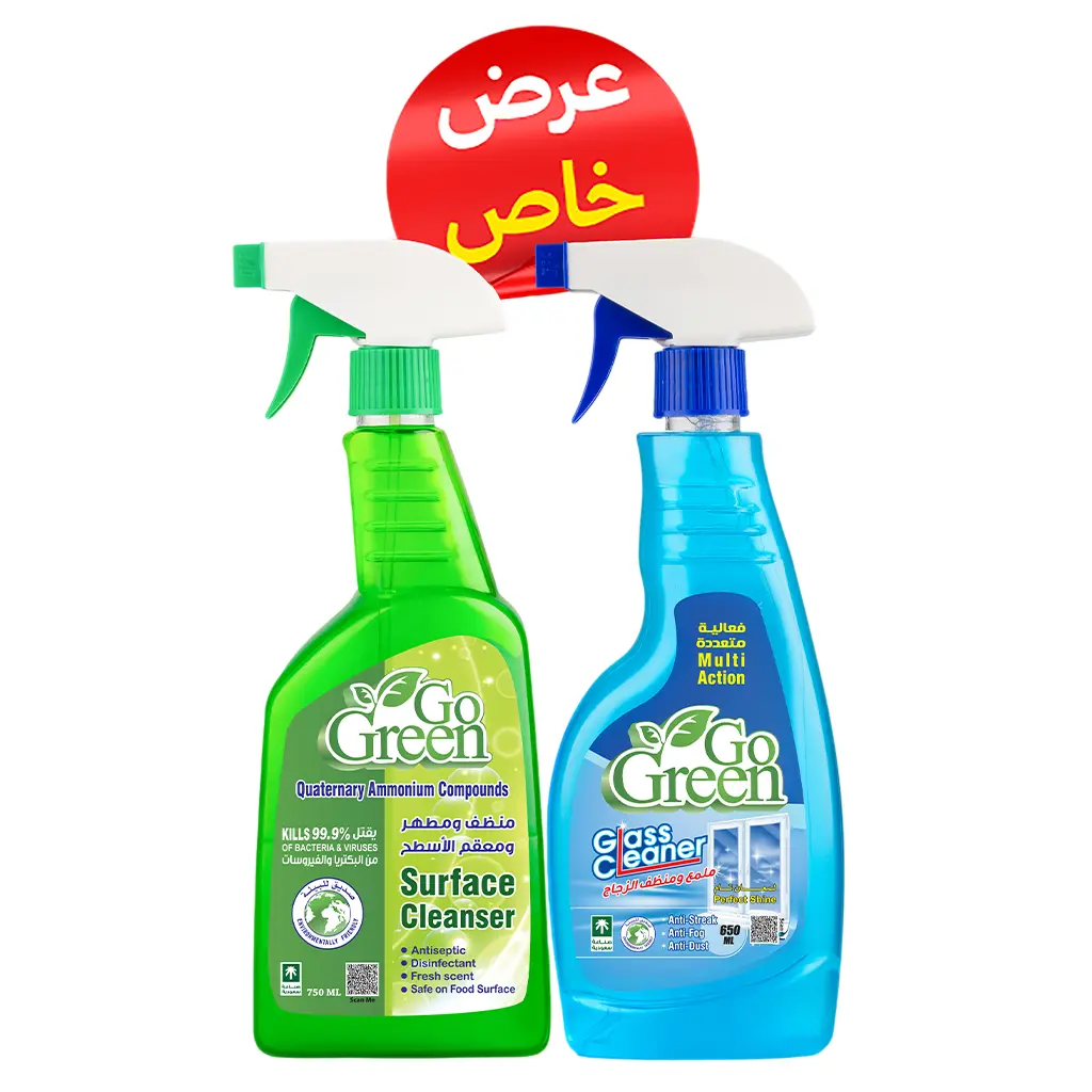 Go Green Surface Cleaner And Disinfectant 750 ml + Glass Cleaner 650 ml  - view 1