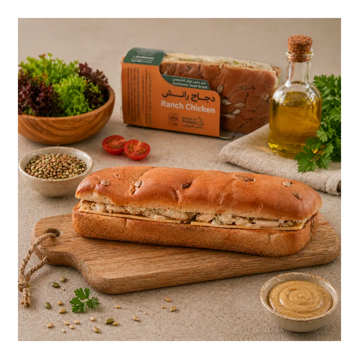 Diyafa Sandwich Ranch Chicken  Sunflower Seed Bread  - view 3