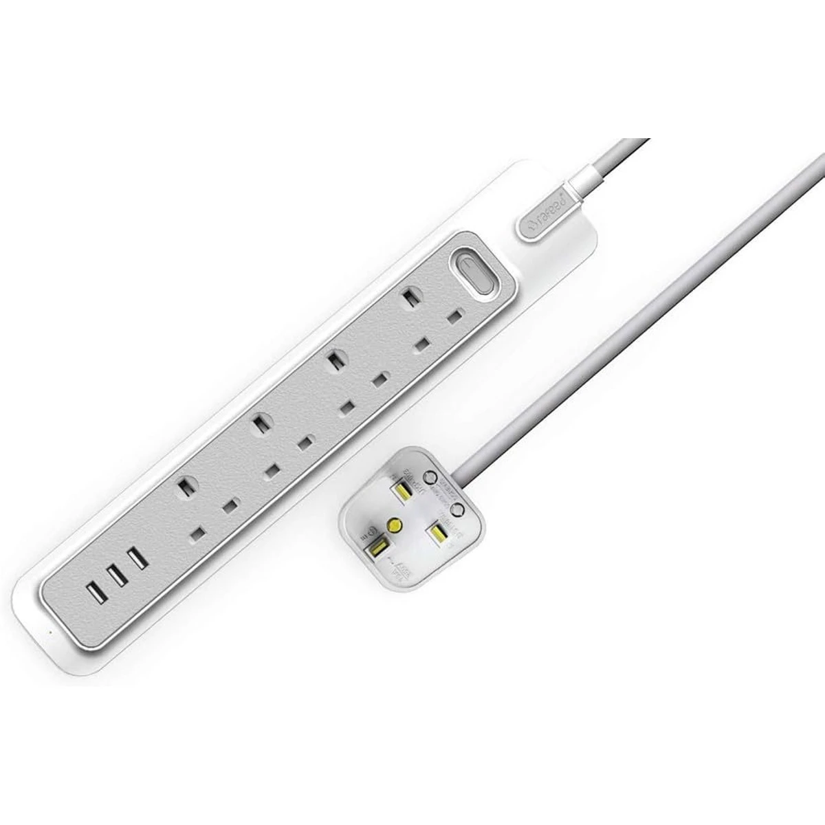 Rafeed Power Extension 4 Gangs 2m 3 USB A 13A