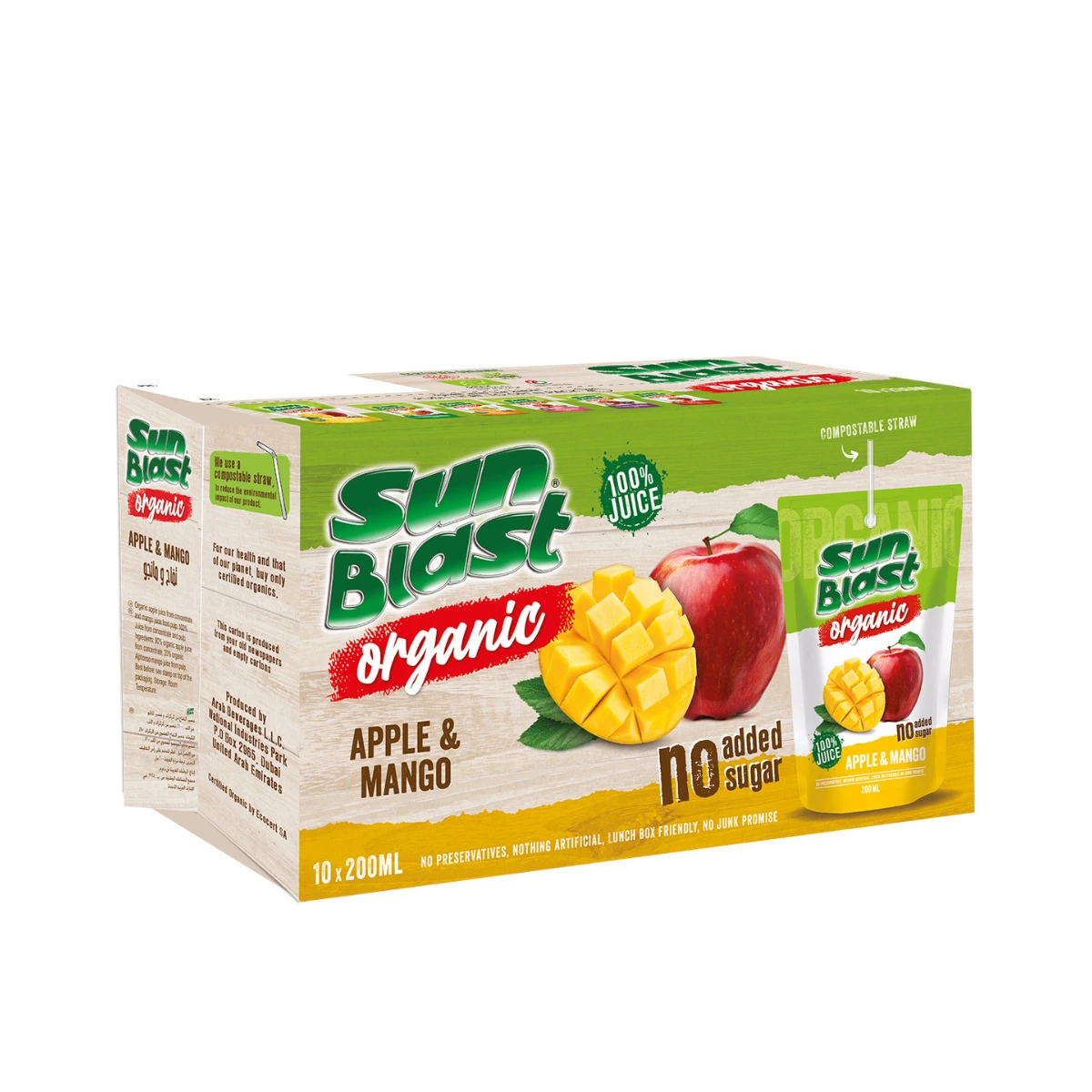 Sun Blast Juice Organic Apple and Mango 200 ml