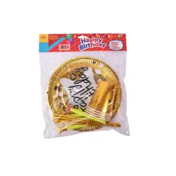 Party Supplies Set  16 pcs Gold