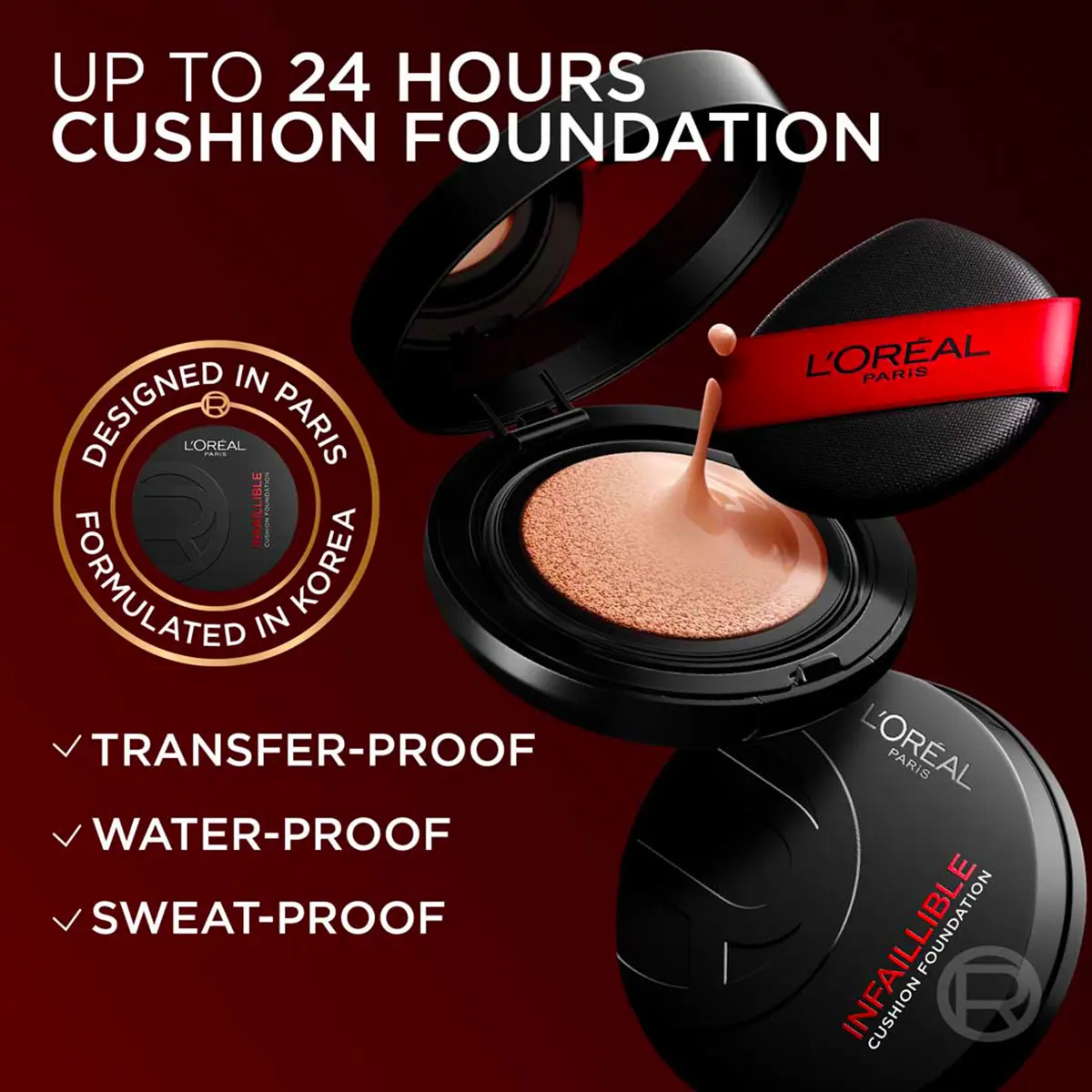 L'Oreal Paris Infaillible Fresh Wear Cushion Foundation K-Beauty Inspired 120 - view 6