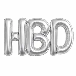 HBD Foil Balloons for Party  Silver
