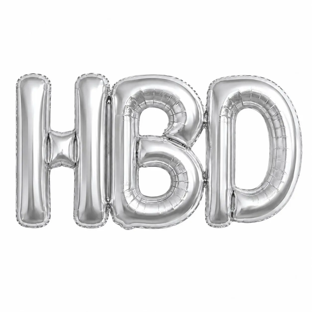 HBD Foil Balloons for Party  Silver - view 1