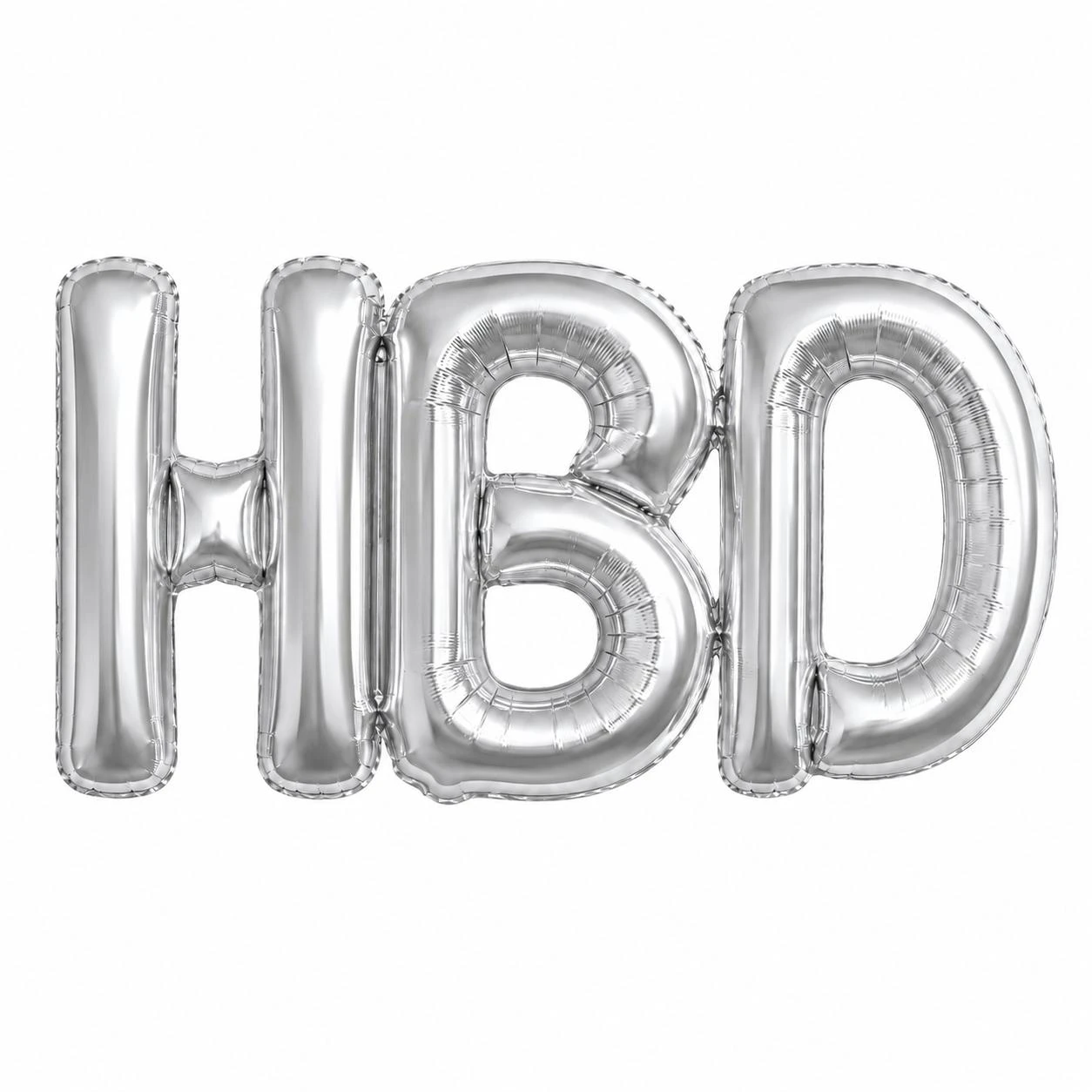 HBD Foil Balloons for Party  Silver