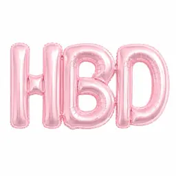 HBD Foil Balloons for Party Pink