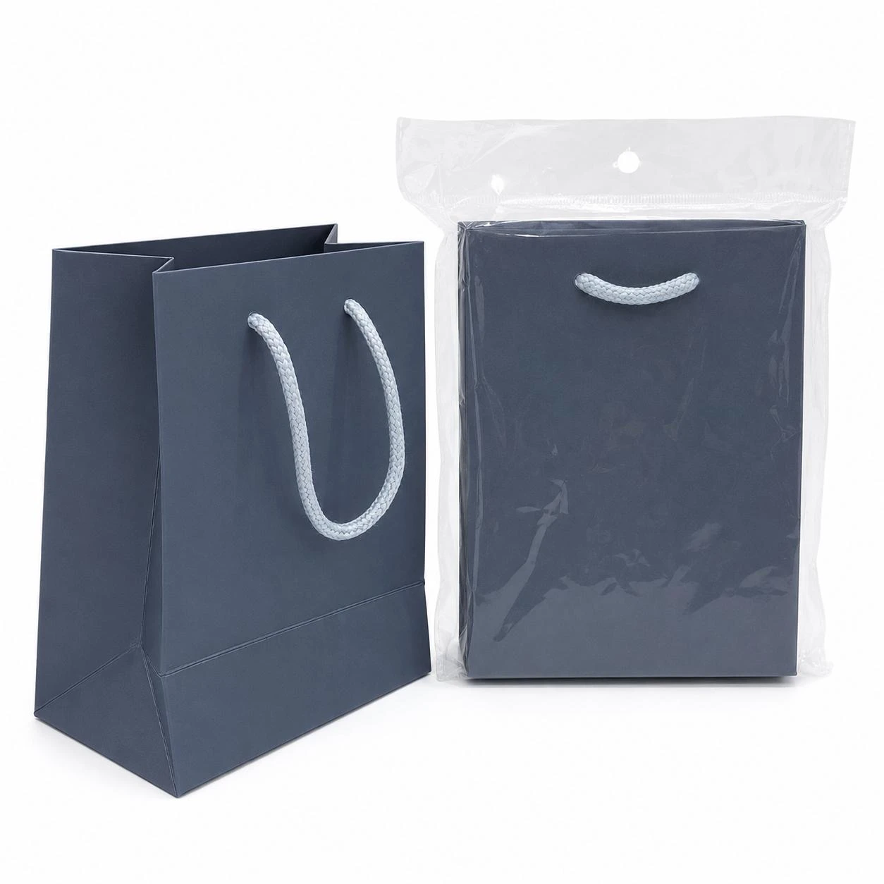Gray Paper Gift Bags 15*7*12 cm 6 pcs