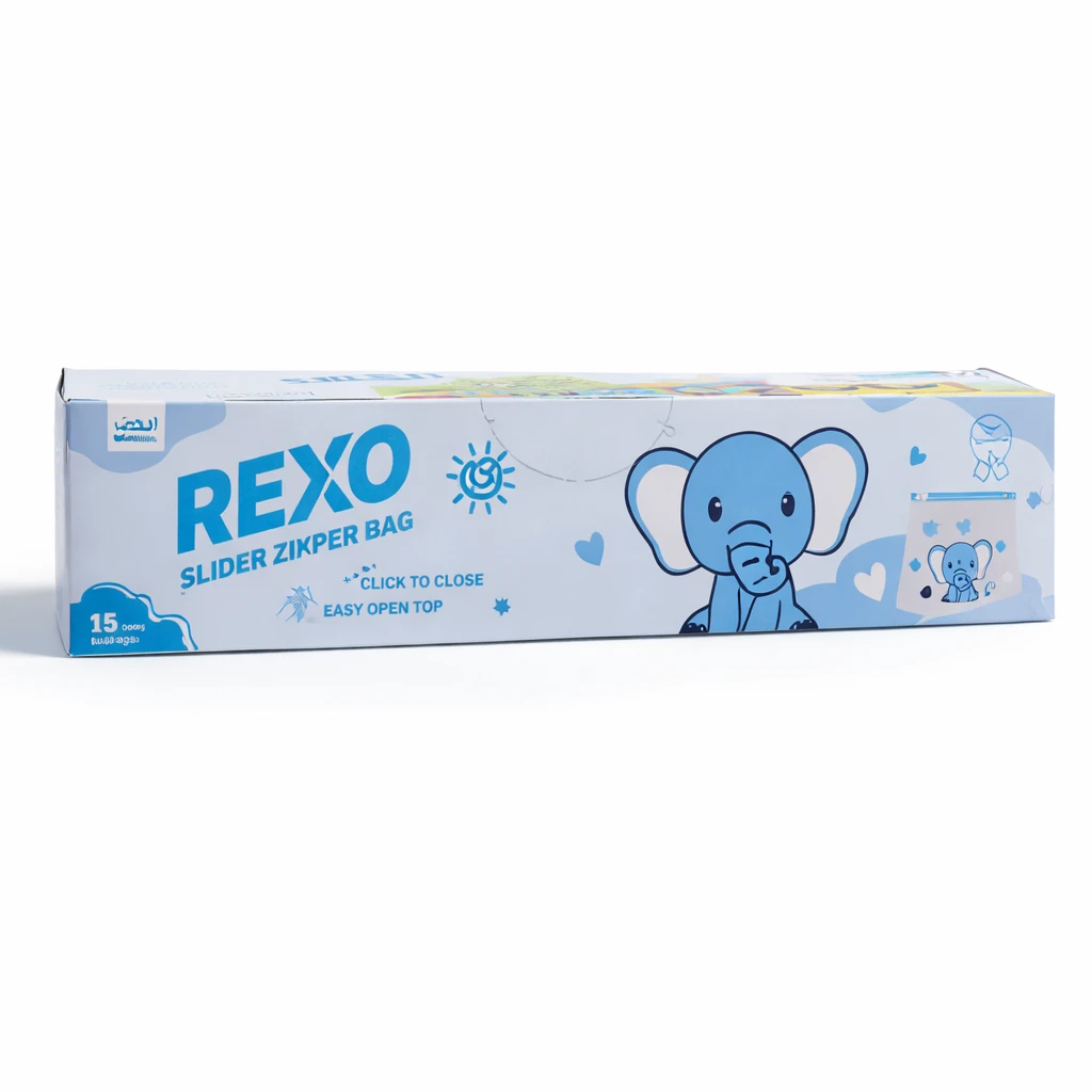 Rexo  Slider Zipper Bags Medium Size15 pcs 30*28+3 cm