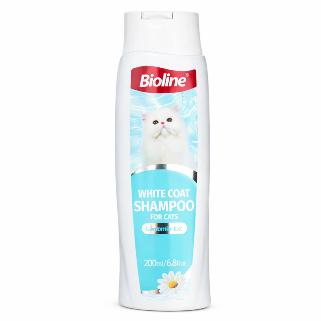 ‏Bioline White Coat Shampoo for Cats 200 ml