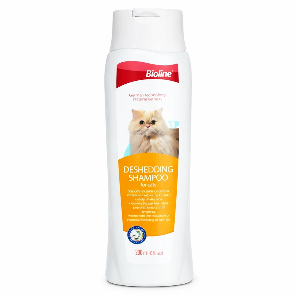 ‏Bioline Deshedding Shampoo for Cats 200 ml
