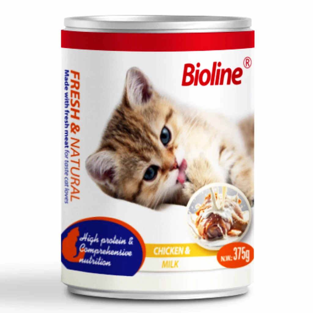 Bioline Wet Food for Cats Chicken & Milk 375 gm