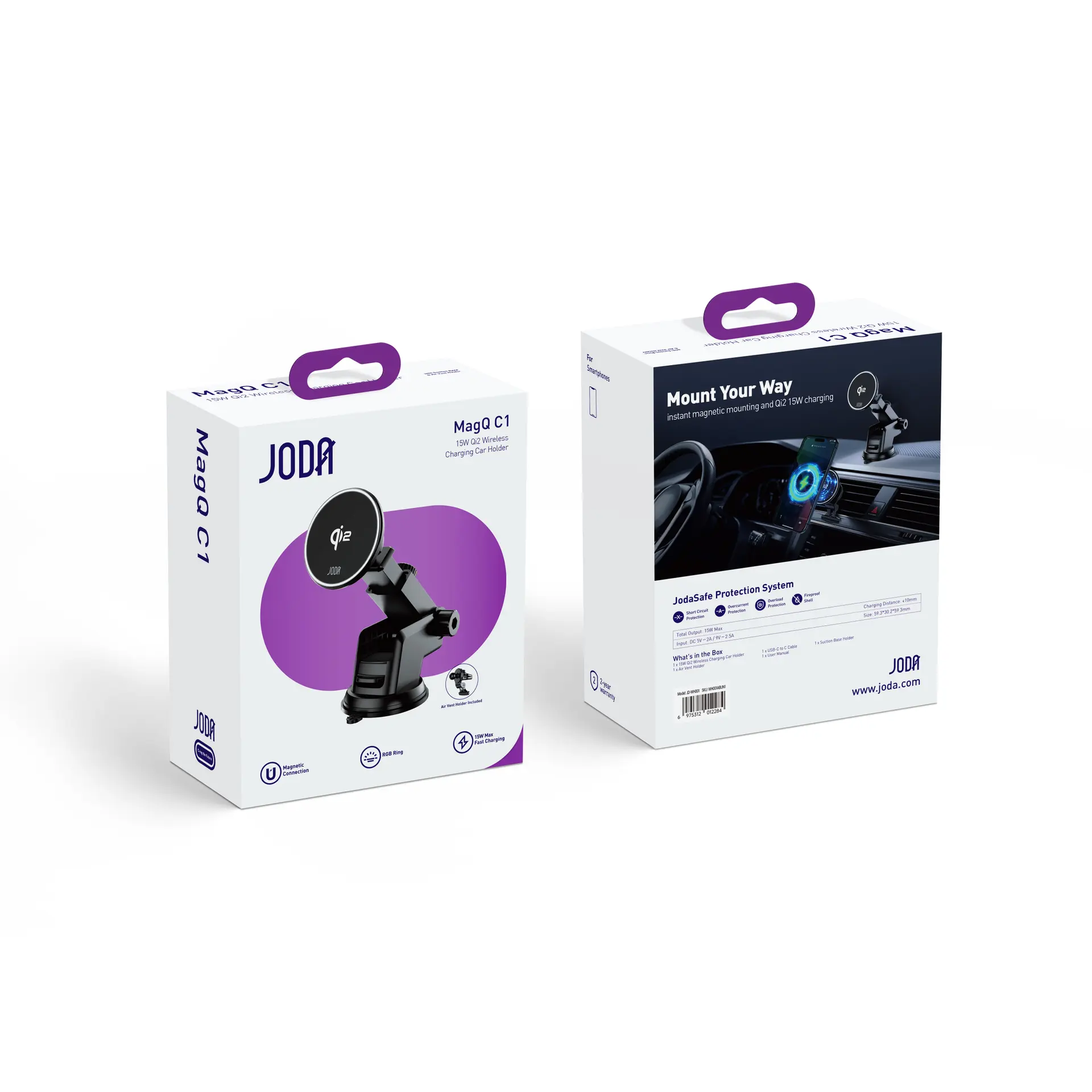 Joda MagQ C1 Wireless Charging Car Holder Black Color 15W - view 6
