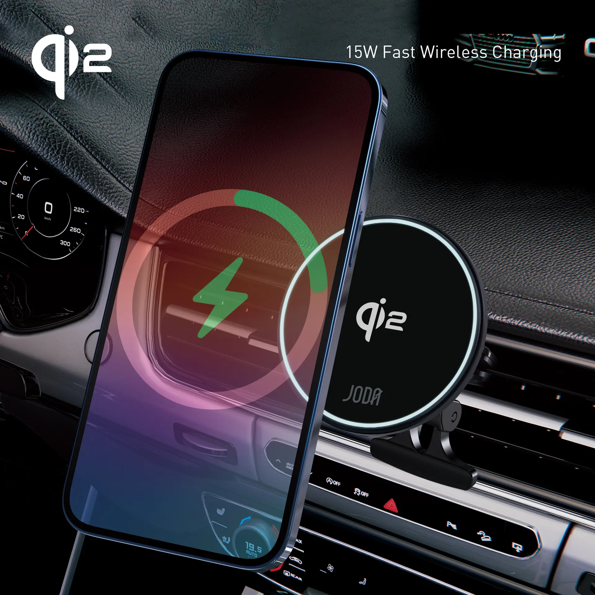 Joda MagQ C1 Wireless Charging Car Holder Black Color 15W - view 13