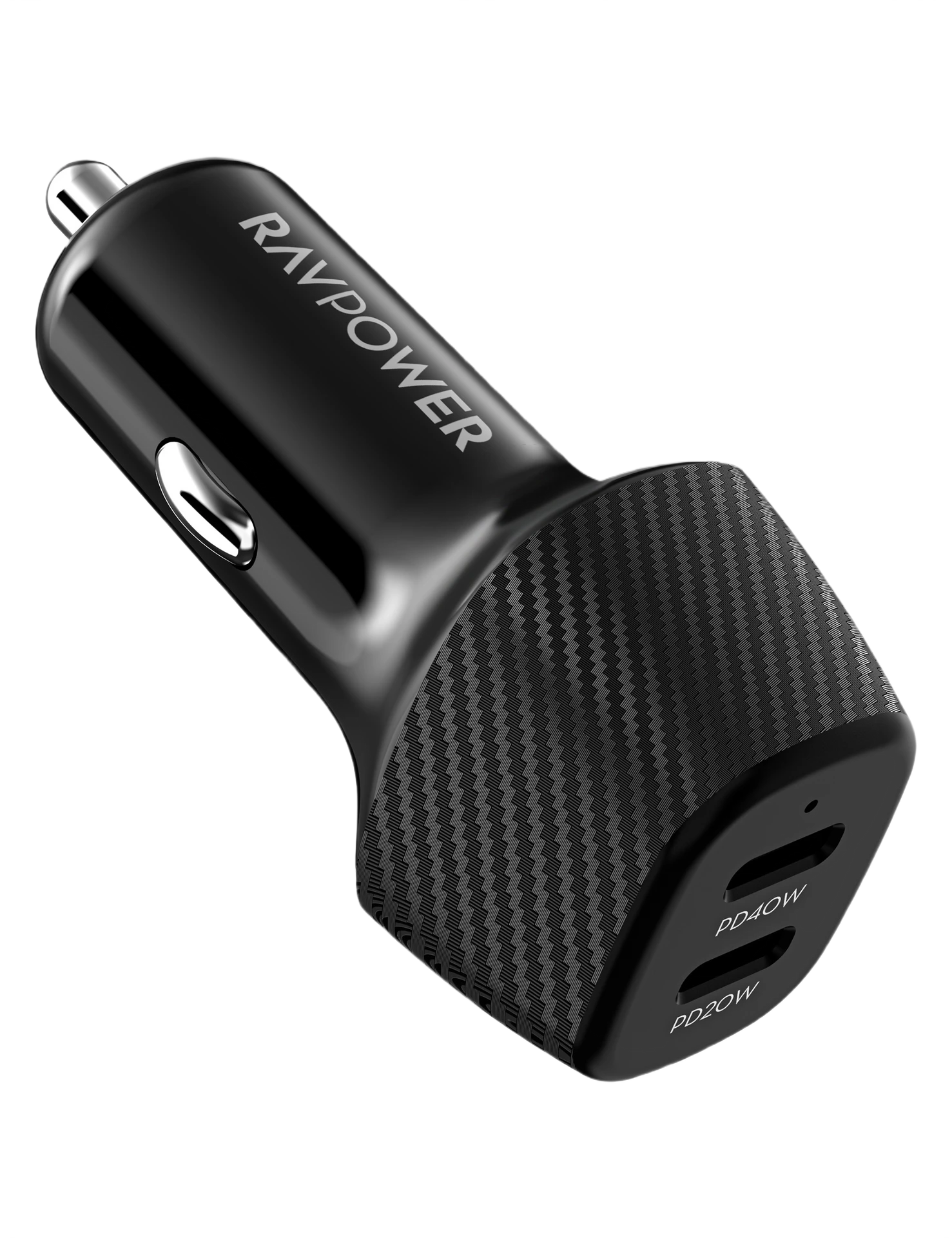 Ravpower 60w Car Charger with restractable 2 Port USB C