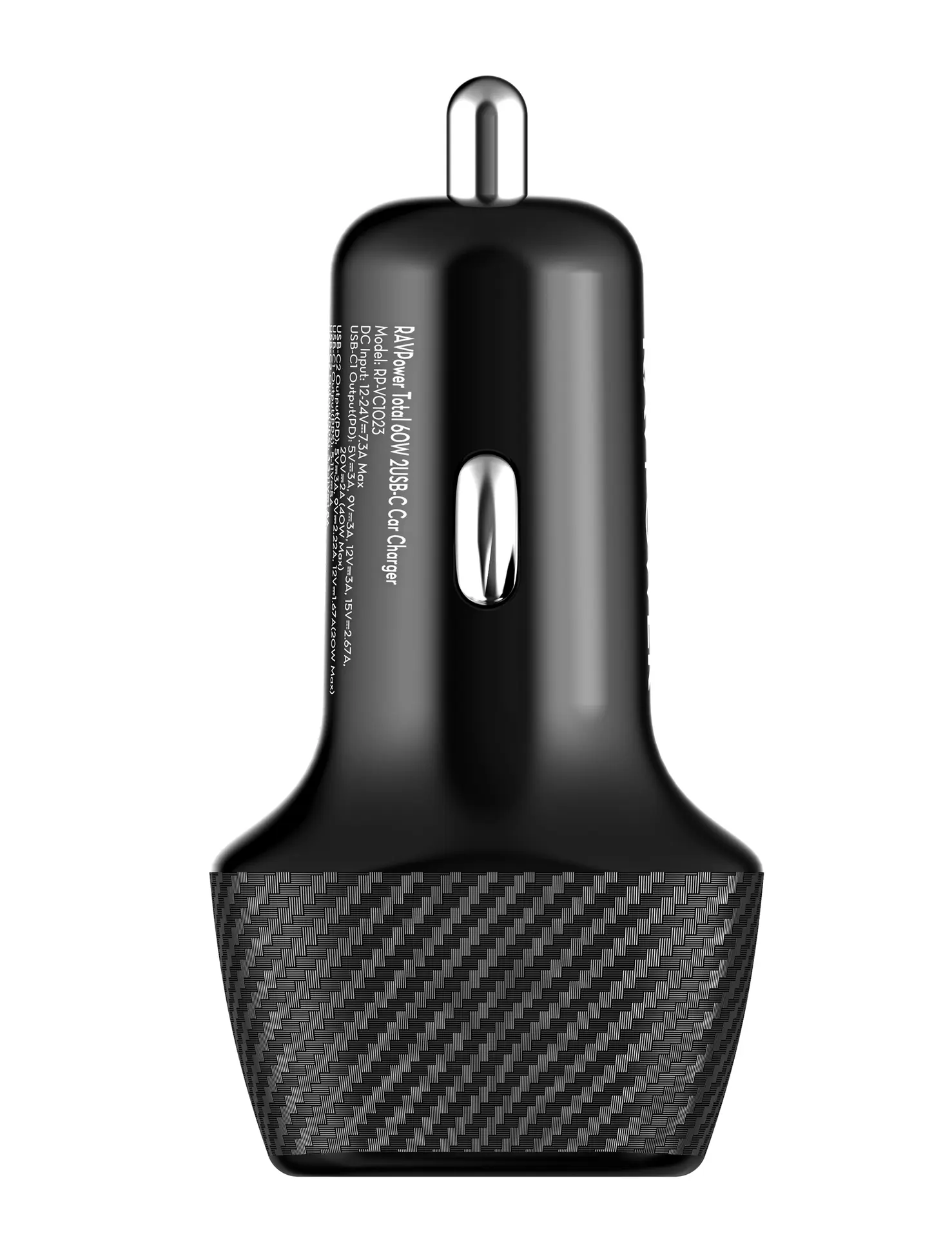 Ravpower 60w Car Charger with restractable 2 Port USB C - view 3