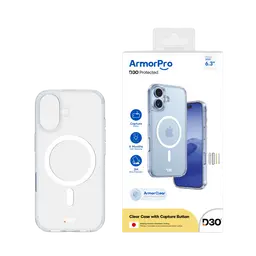 Armorpro Protected Tpu And Pc Magsafe Clear Case With Capture Button White For Iphone 17