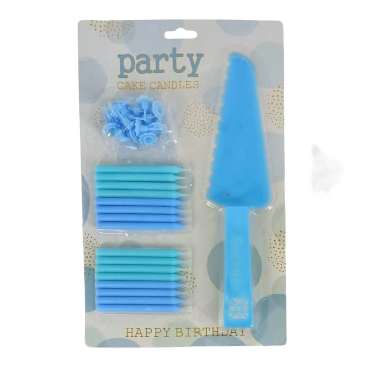 Party Cake candles blue with cake server