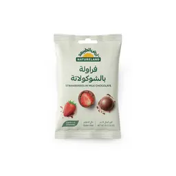 Natureland Strawberries In Milk Chocolate Organic 45 gm