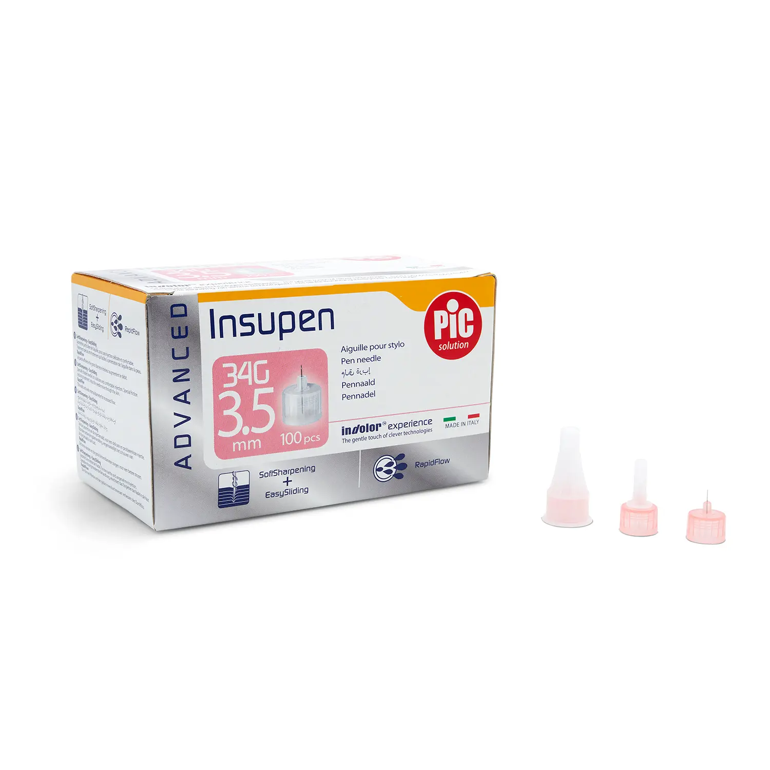 Pic Advanced Insupen Insulin Pen Needle 34 G X 3.5 Mm 100 Pcs - view 4