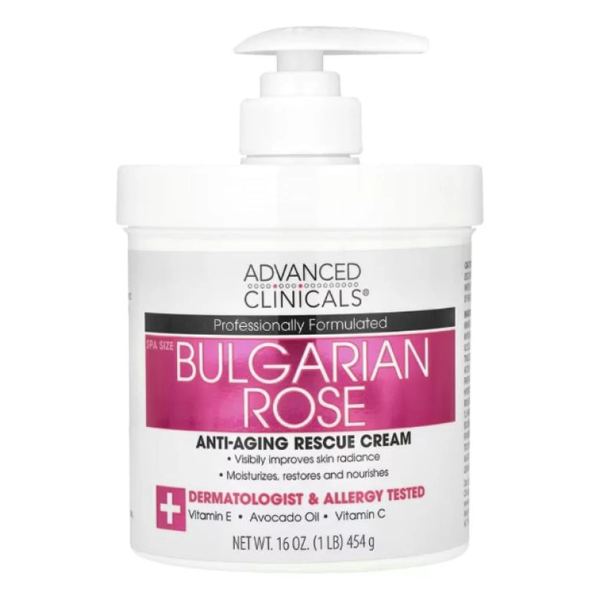 Advanced Clinicals Bulgarian Rose Body Cream 454 gm