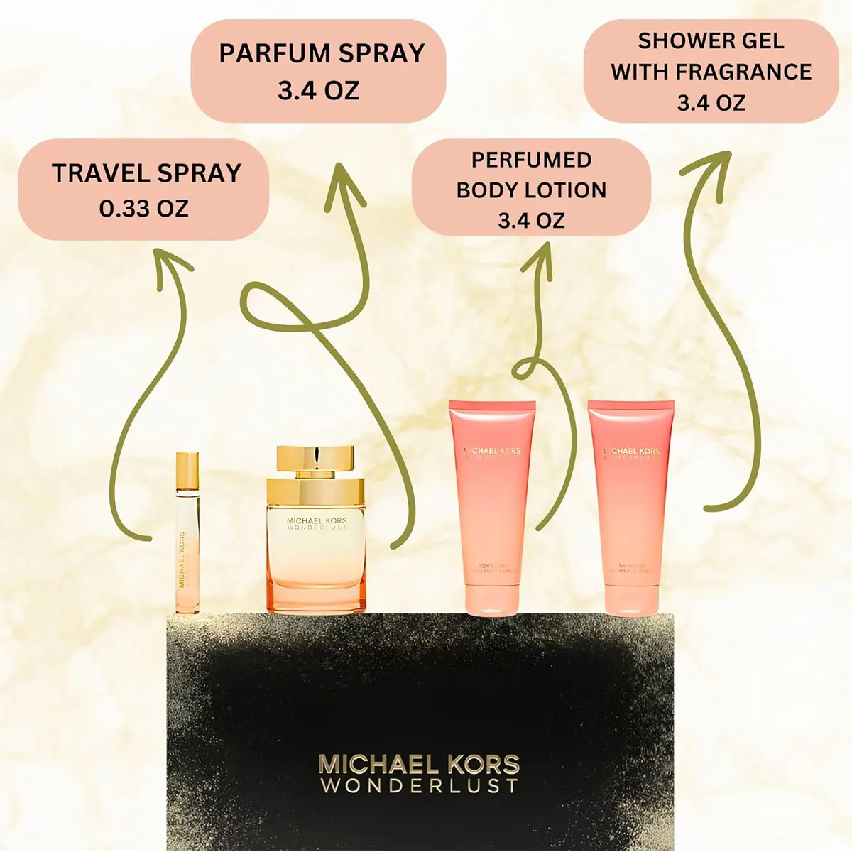 Michael Kors Gift Set WonderlustforFor Women EDP 100 ml &  EDP 10 ml  & Body lotion 100 ml & Shower Gel 100 ml  - view 2
