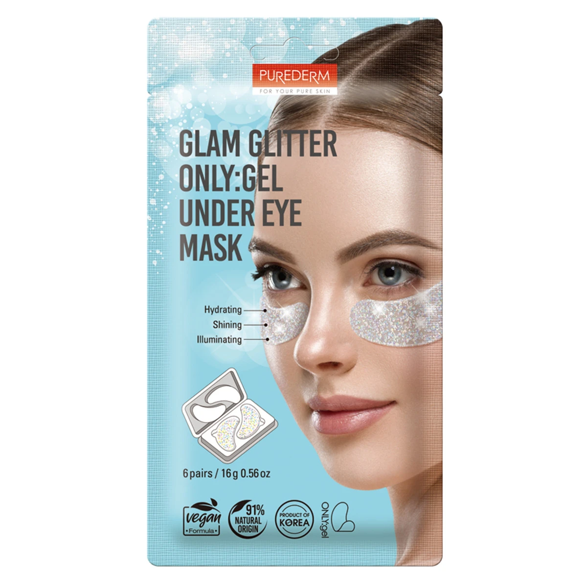 Purederm Glam Glitter Only Gel Under Eye Mask 6 Pairs