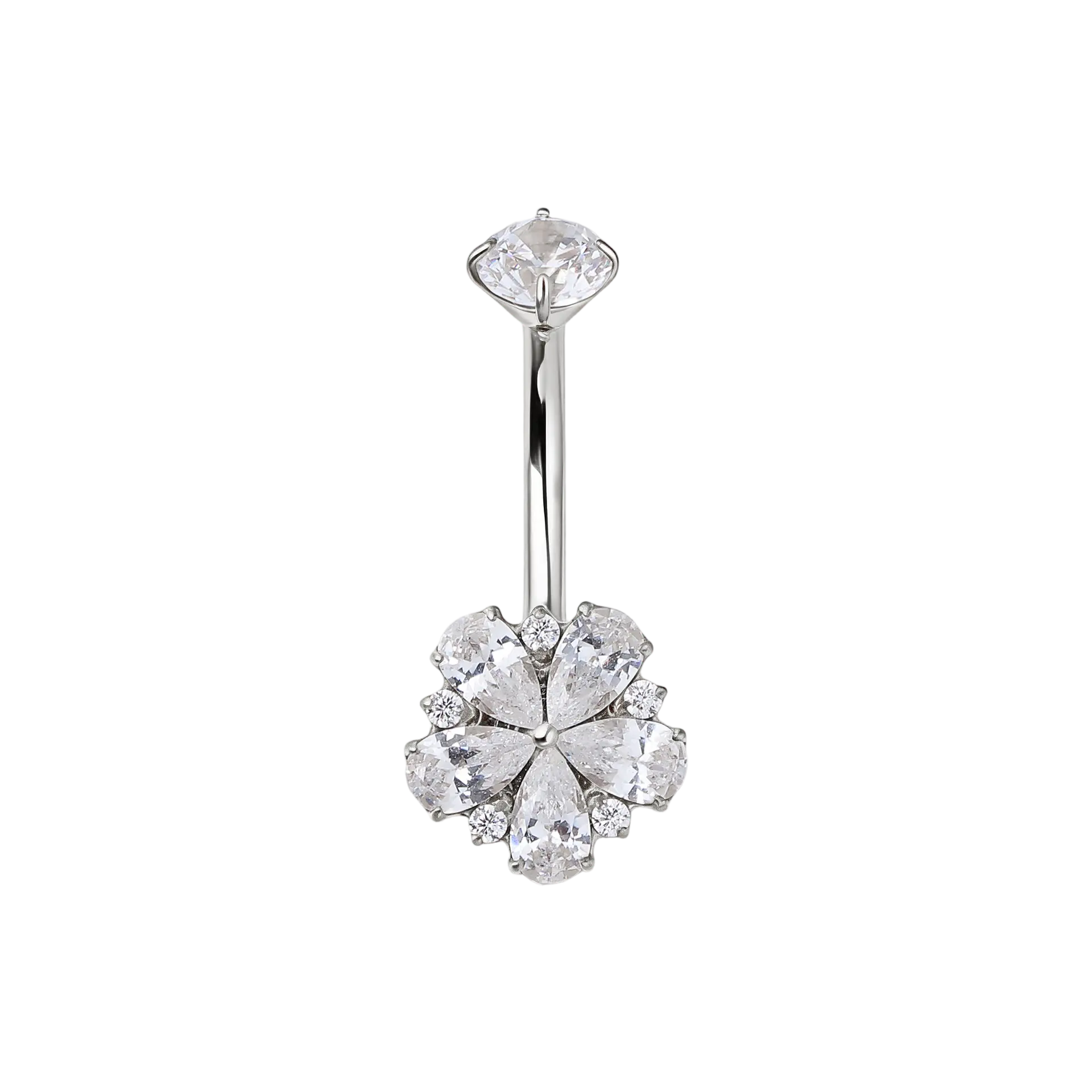 Navarro Titanium Belly Ring Silver NPL S001 - view 2