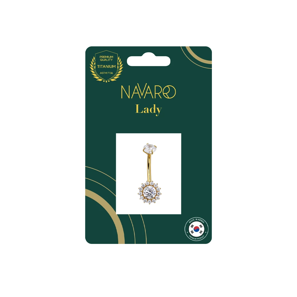 Navarro Titanium Belly Ring Gold NPL G002